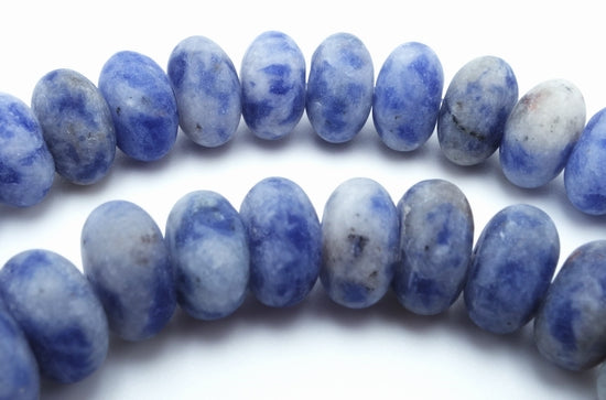 Matte Cornflower Blue Sodalite Rondelle Beads