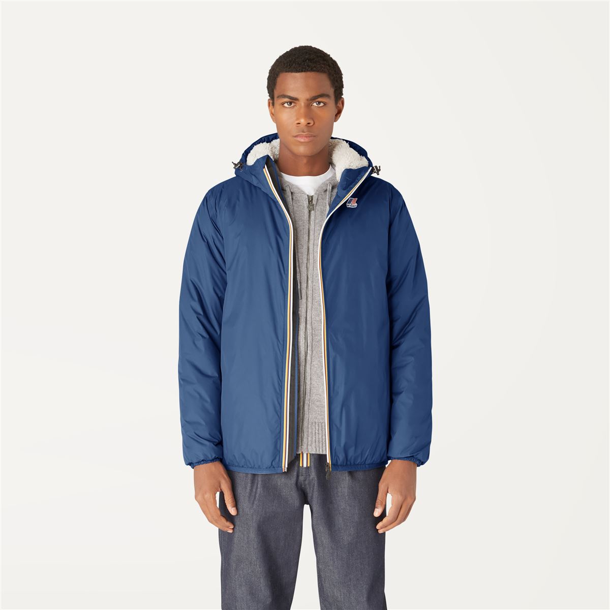 Rain Packable Orsetto Depht Blue K-Way Jacket Lined Eiffel Long