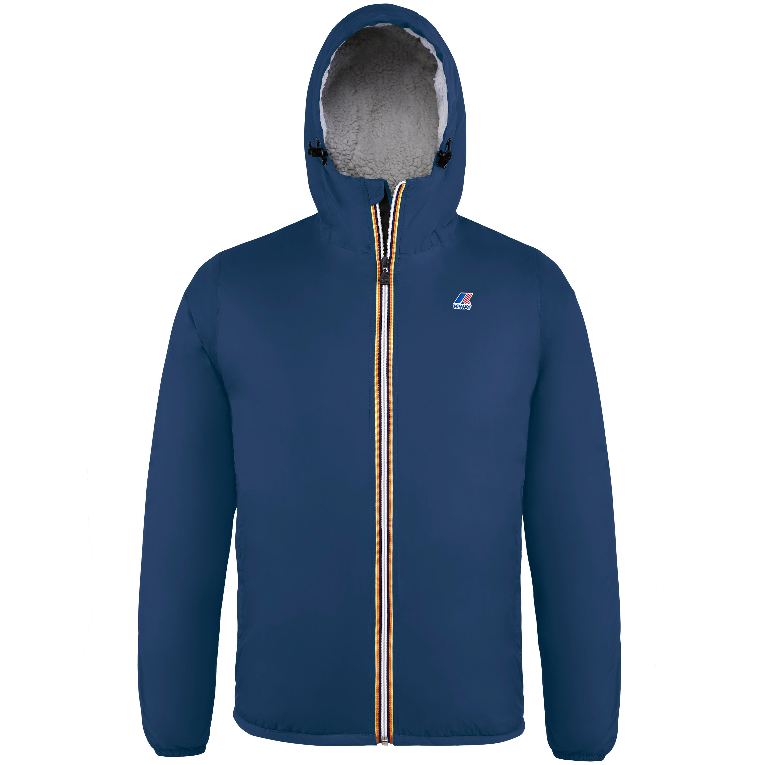 K-Way Eiffel Orsetto Blue Depht Long Packable Lined Rain Jacket