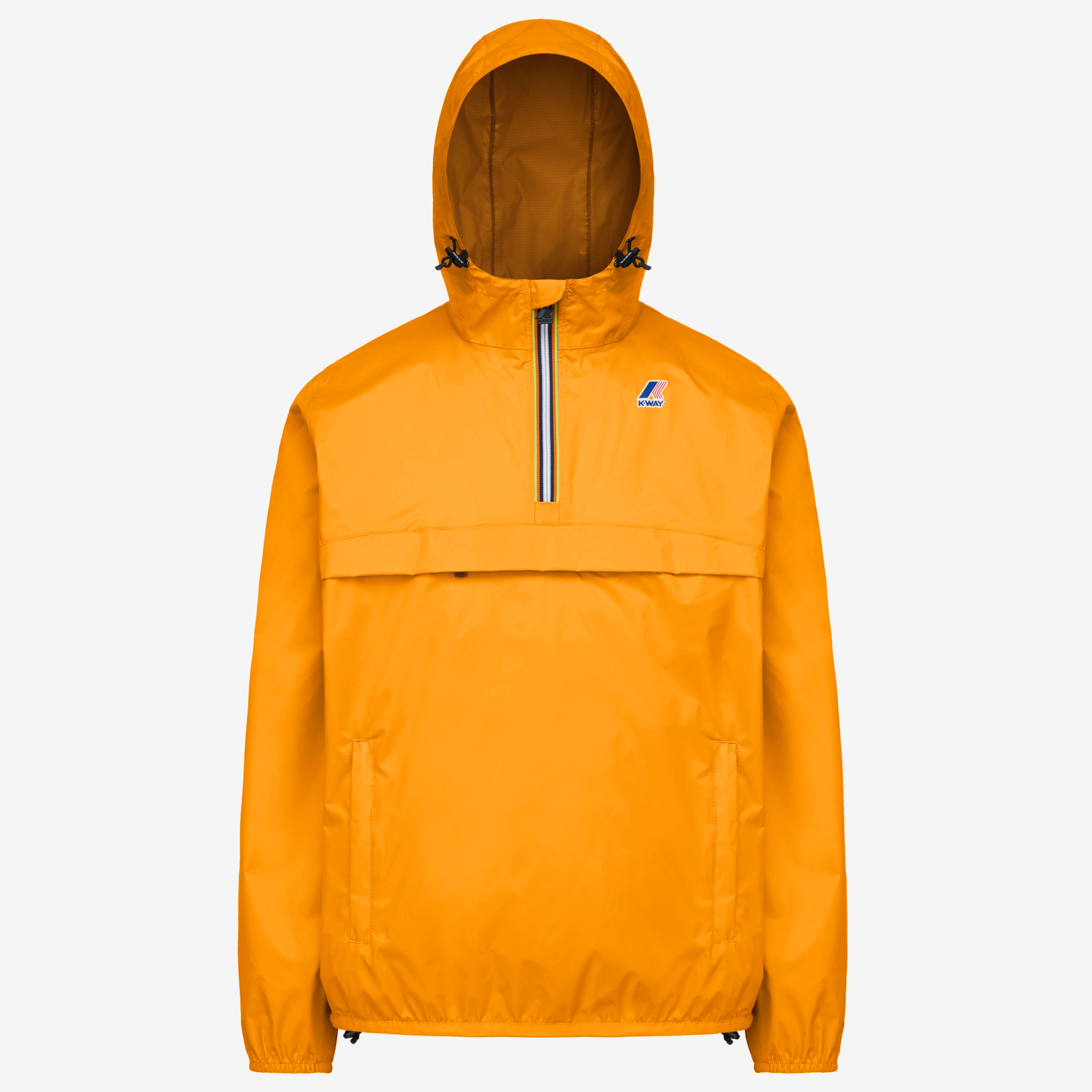 K-Way Le Vrai Leon Light Orange Packable Quarter Zip Windbreaker