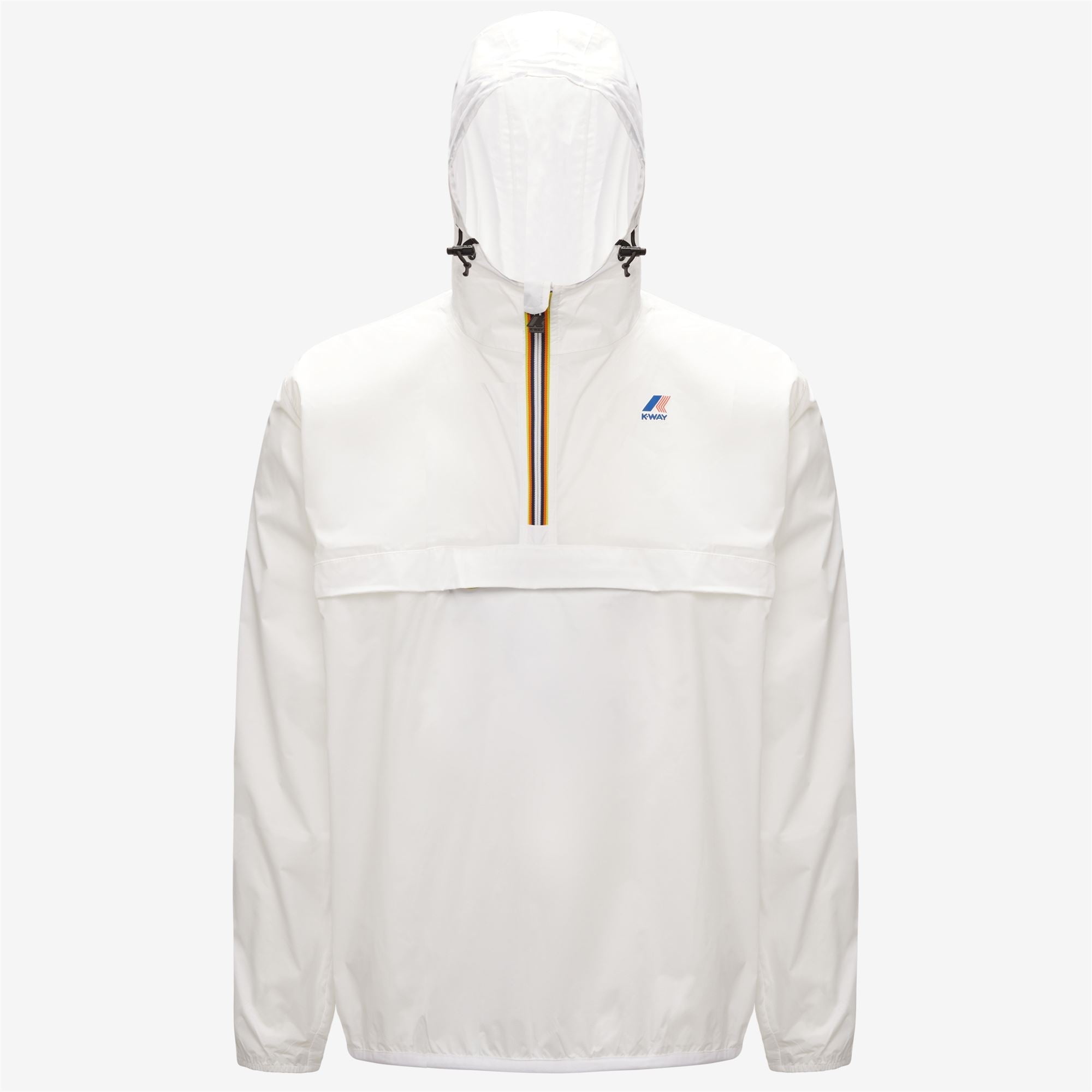 K-Way Le Vrai Leon White Packable Quarter Zip Windbreaker Rain Jacket