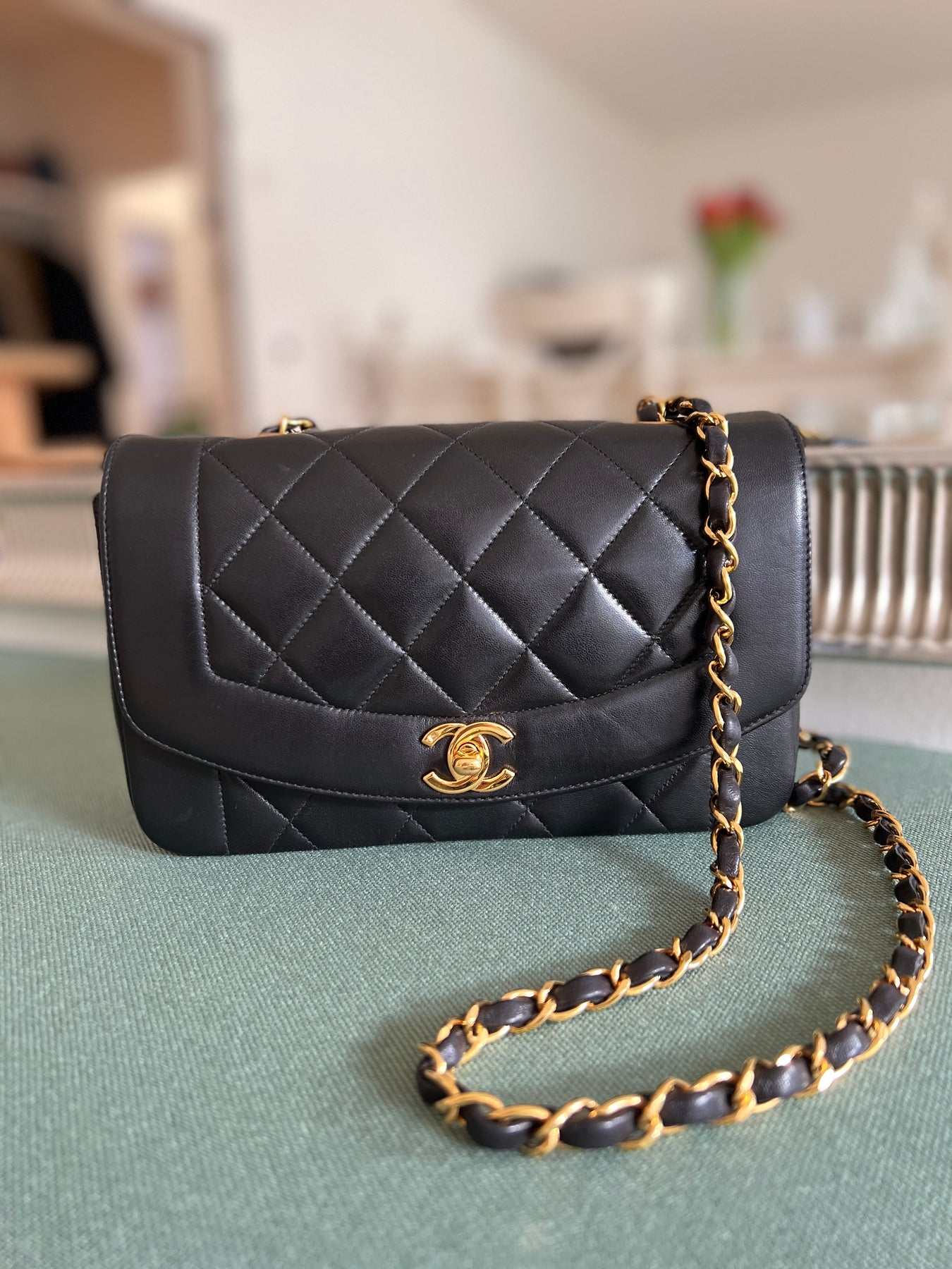 Buy Chanel Vintage Diana Flap Bag Quilted Lambskin Small 1459001