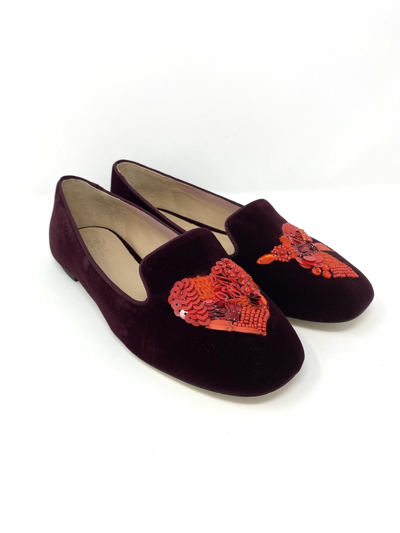 TORY BURCH EMBROIDERED SUEDE LOAFERS - SIZE 7 (US) / 38 (EU) – PRELOVEDSTORY