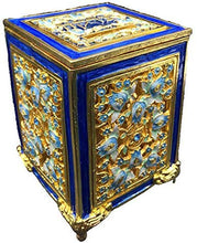 Load image into Gallery viewer, Modern Jeweled Tzedakah Charity Box with Pomegranate Motif - Quality Judaica