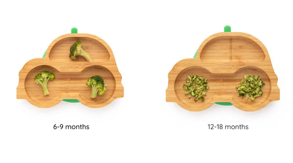 Close up of how to serve broccoli on two plates