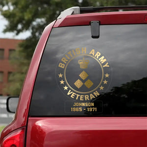 Personalized British Veterans Soldier Car Decal Printed - GiftWorldVip