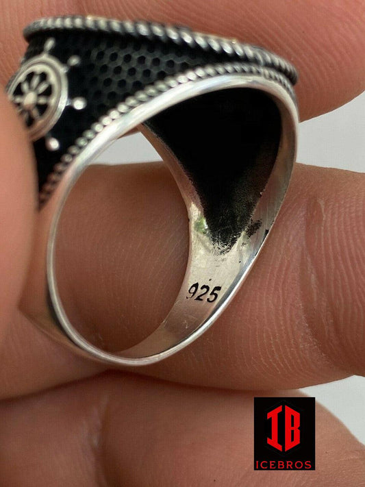 Men's Real 14k Gold Solid 925 Silver Nugget Black Onyx Ring Iced Hip Hop  Anillo