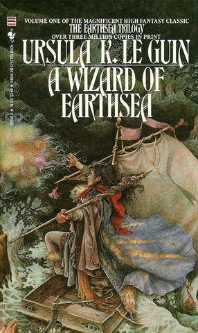 "A Wizard of Earthsea" by Ursula K. Le Guin, cover by Yvonne Gilbert
