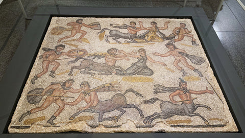 Floor mosaic depicting a battle between Centaurs and Lapiths © Lindsay Powell