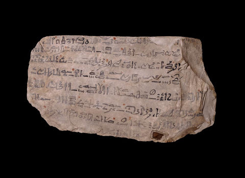 Ostracon with the concluding stanzas of ‘The Tale of Sinuhe’ © The Trustees of the British Museum