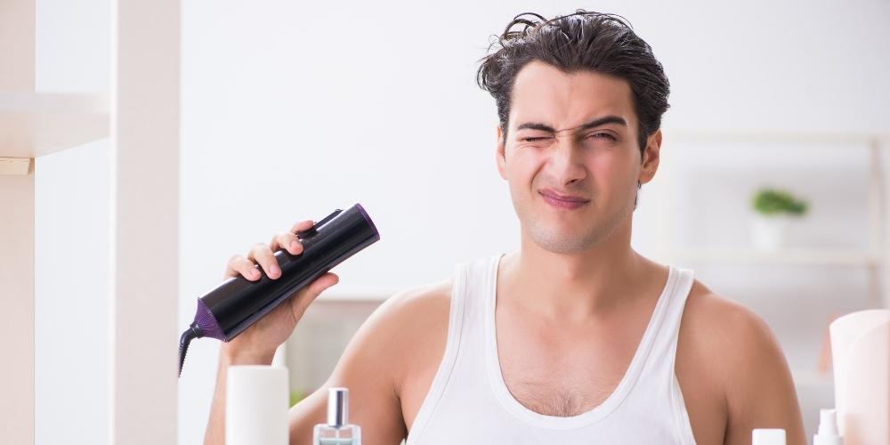 blowdrying mens hair can cause dry hair