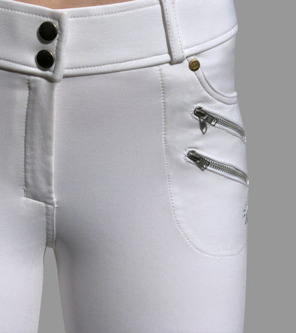 pantalon equitation technique rival grip blanc poches zip alexandra ledermann sportswear alsportswear