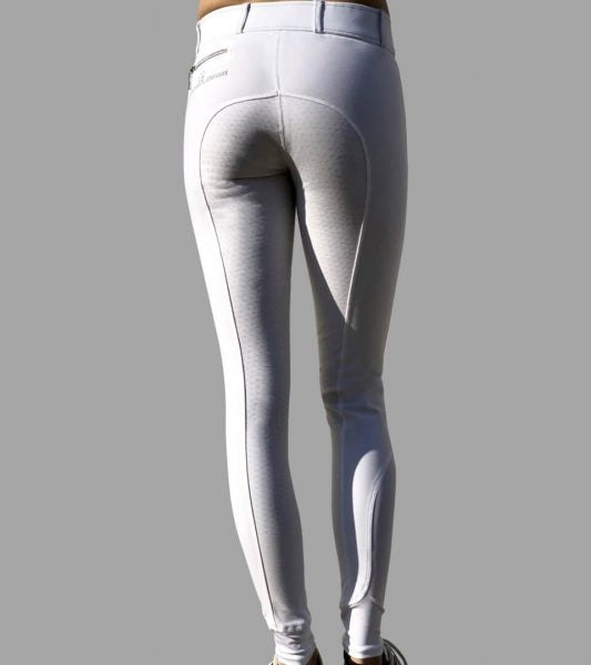 Pantalon d'equitation grip femme CyniscAL blanc full grip dos Alsportswear Alexandra Ledermann Sportswear