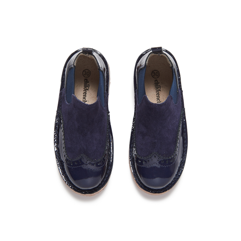 Classic Patent Chlesea Boot in Navy