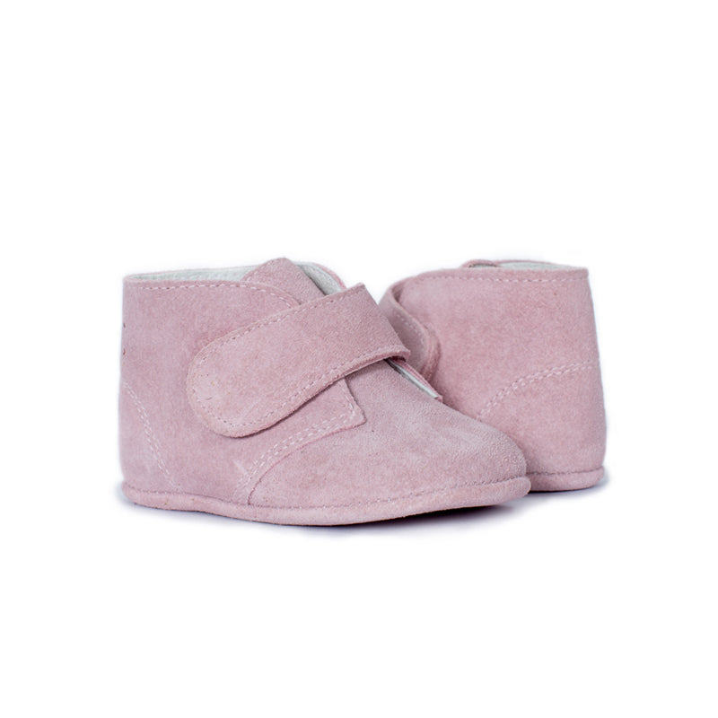 Childrenchic® My-First Pink Suede Baby Pram Velcro Booties – childrenchic
