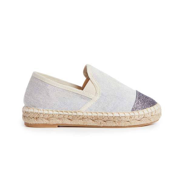 Grey Canvas Espadrille Sandals with 