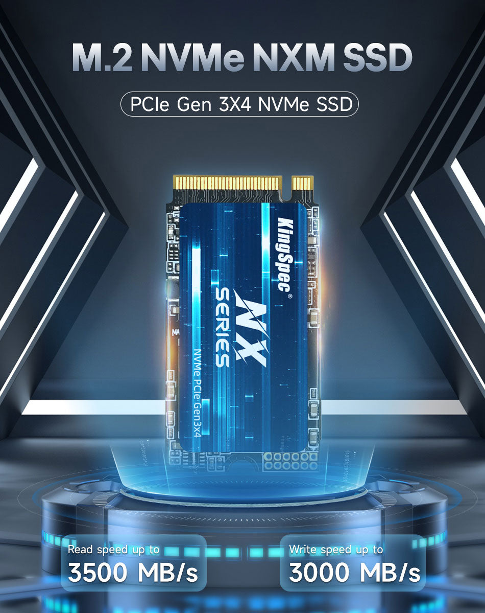  KingSpec 256GB M.2 2230 SSD, M2 NVMe SSD Gen3x4 - Read