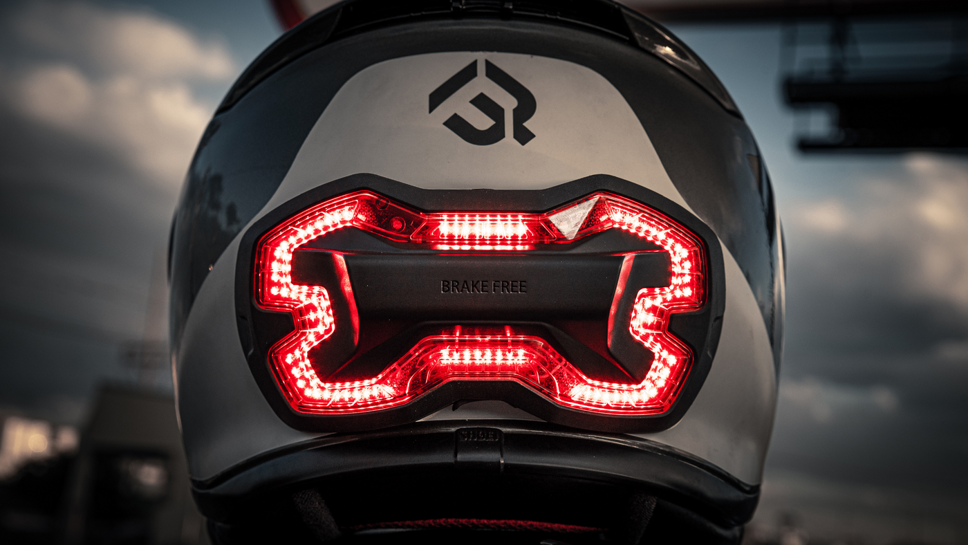 shark tank motorcycle helmet brake light