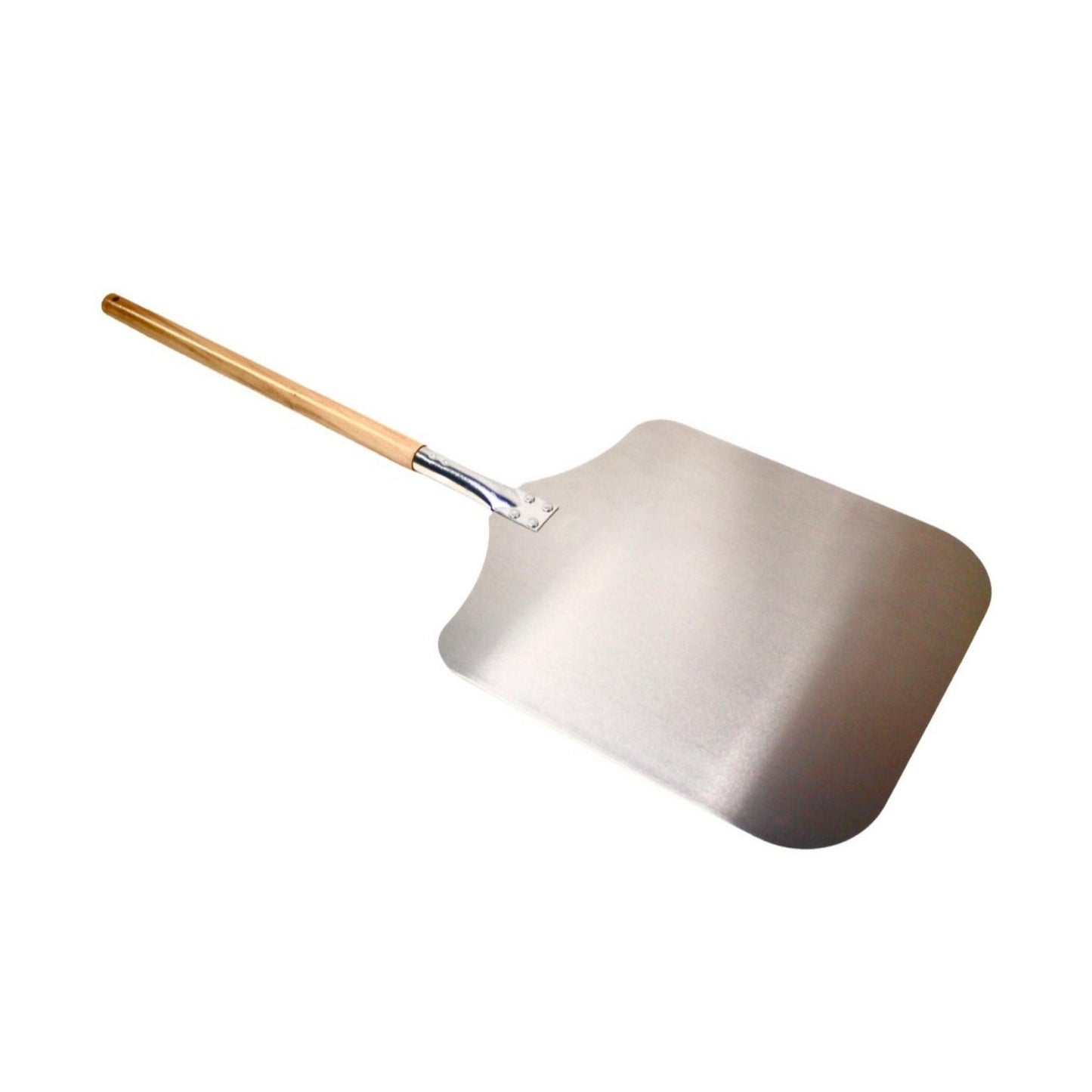 Choice 16 x 18 Aluminum Pizza Peel with 12 Wooden Handle
