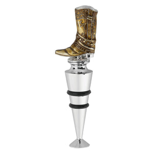 Wine Things Boot Zinc Bottle Stopper, Painted