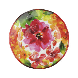 Gourmet Art 6-Piece Pink Floral Melamine 9" Plate