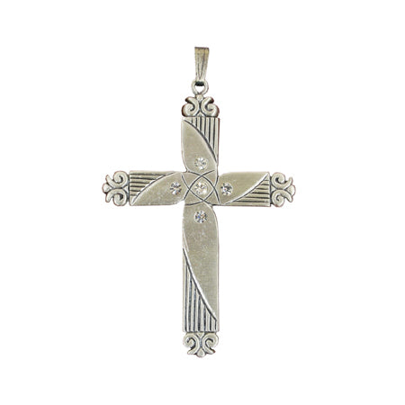 Cross with Star Style and Jewel Necklace Pendant