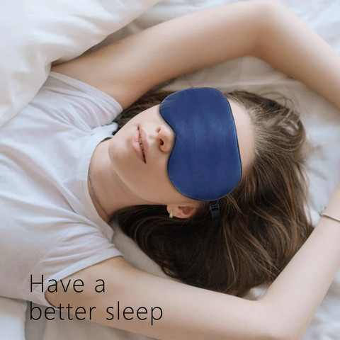 Image from Google search: Beautiful Lady sleeping comfortably in bed using silk eye mask for light blockage