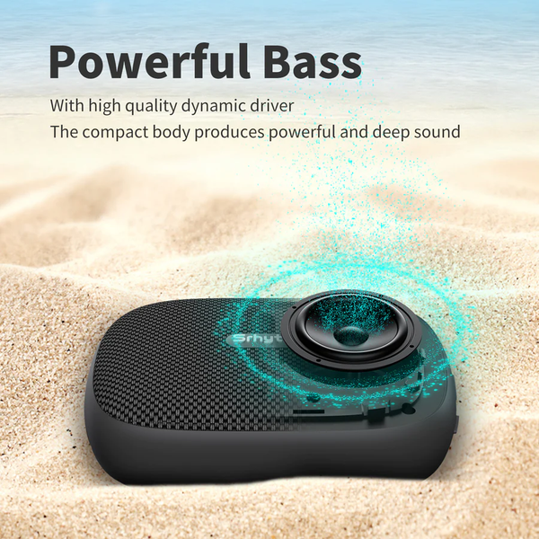 Image of Bluetooth speaker on the sand
