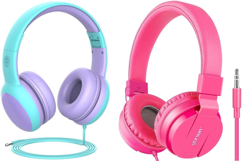 gorsun Kids Headphones, Pink and Blue Color