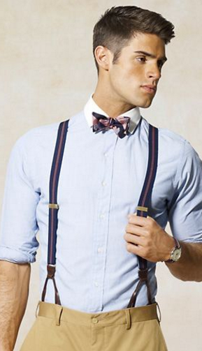 formal attire with suspender