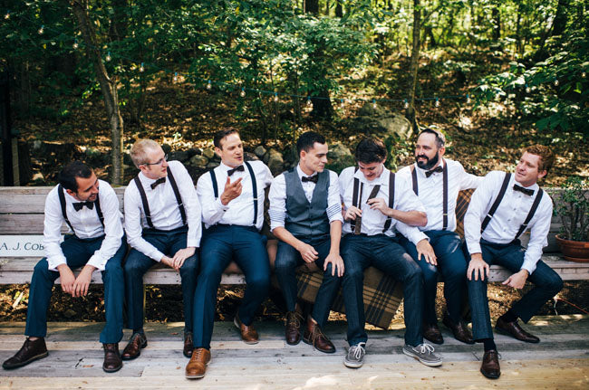 suspenders wedding outfit