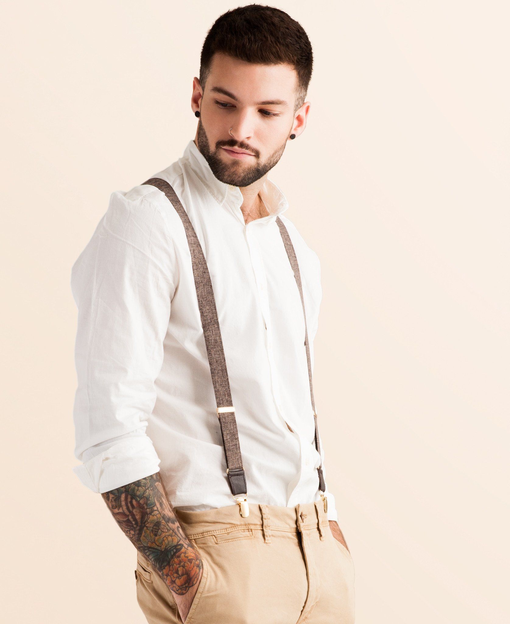 Autumn Harvest - Classic Brown Suspenders - JJ Suspenders