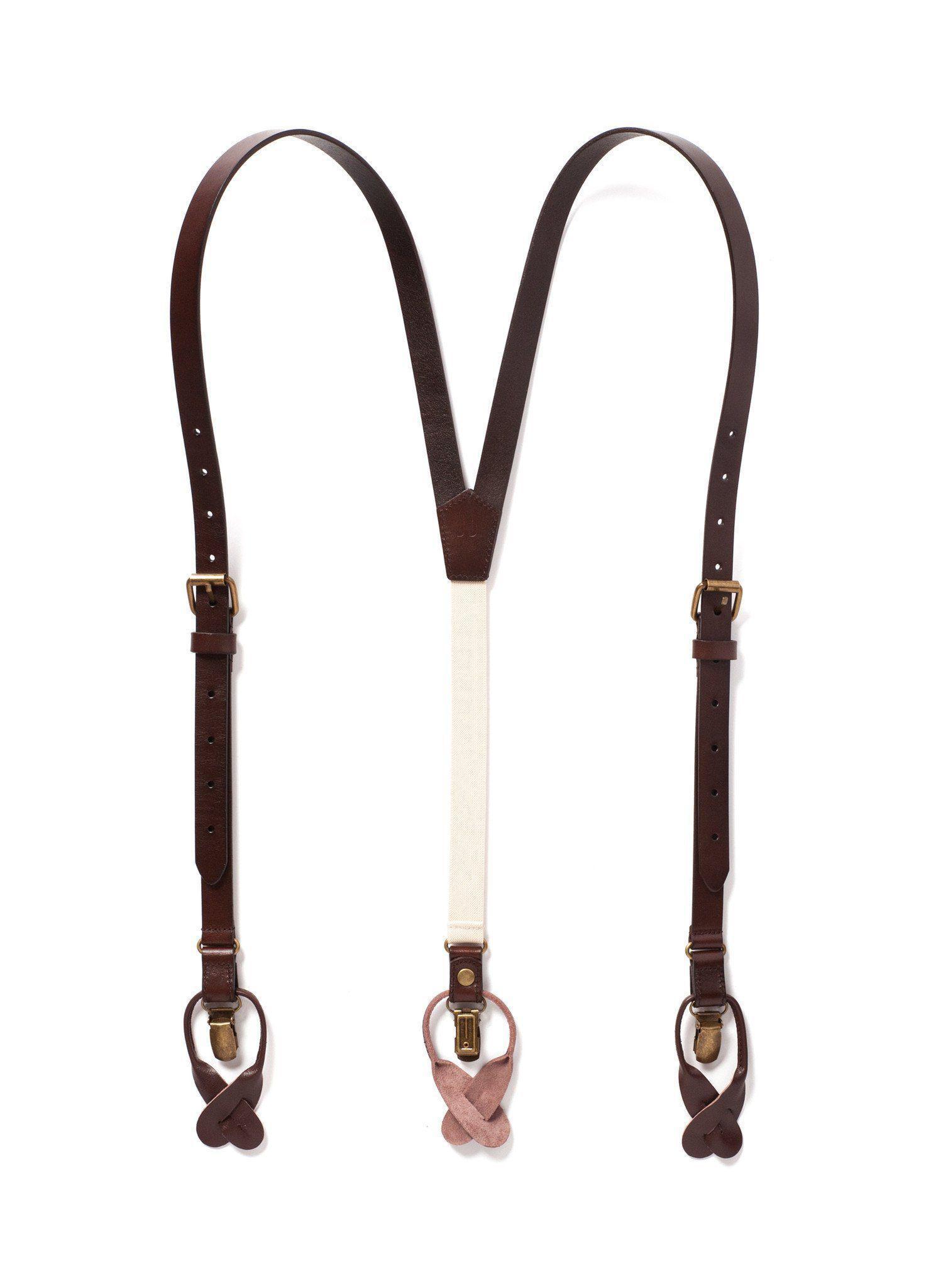 Clc Custom Leathercraft 21522 Padded Yoke Leather Suspenders, Brown 通販 