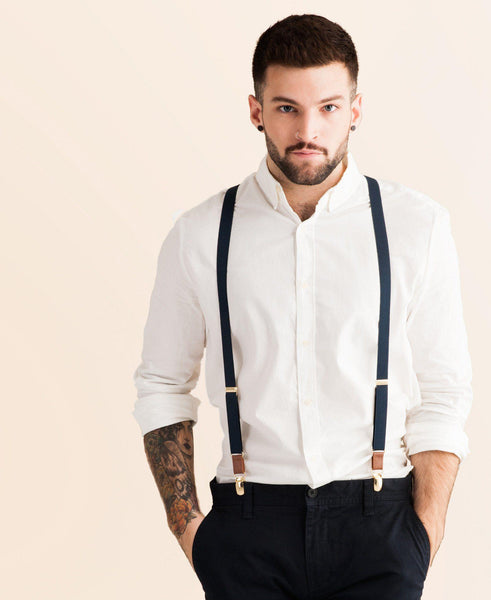 Navy Baby - Skinny Navy Suspenders - JJ Suspenders