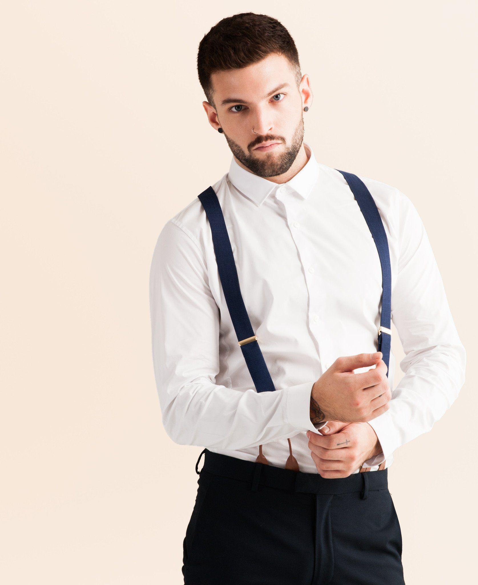 Navy Tides - Classic Navy Suspenders - JJ Suspenders