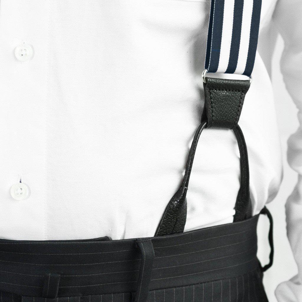 Regal Navy White And Navy Striped Suspenders Jj Suspenders