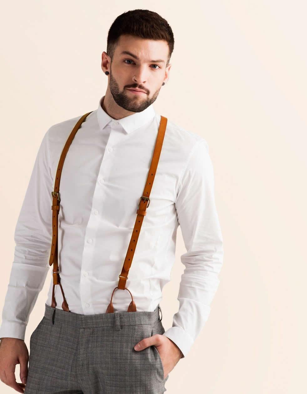 Leather Suspenders for Men - JJ Suspenders