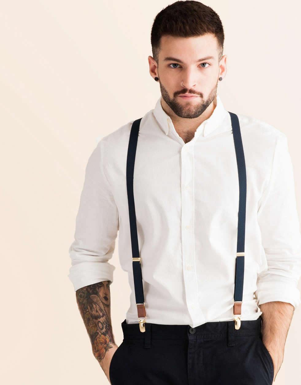 Leather Suspenders for Men JJ Suspenders