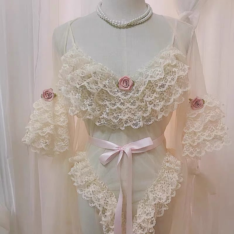 Cream cake lace girl lingerie set | EverythingCuteClub