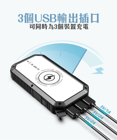 10000mAh RD太陽能充電器 | 流動電源 |移動應急電源 | LED照明燈 | QI無線充電 - RD Infinity Tech