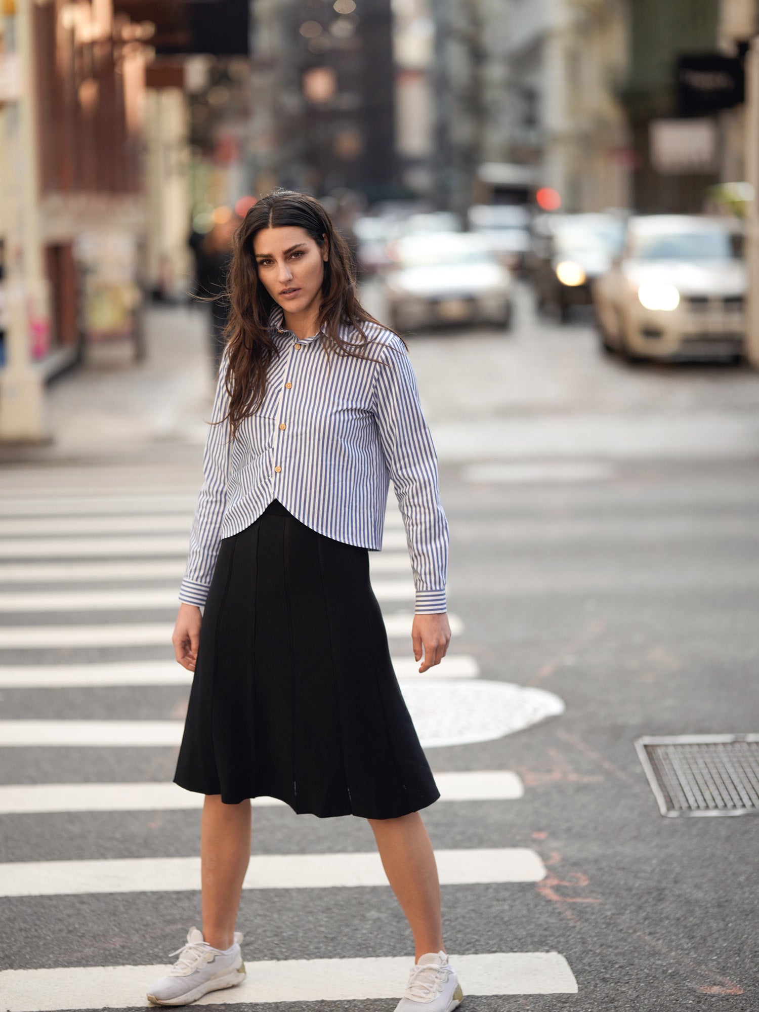 Wear & Flair Knit A-Line Flare Skirt Pull-On Elastic Waistband