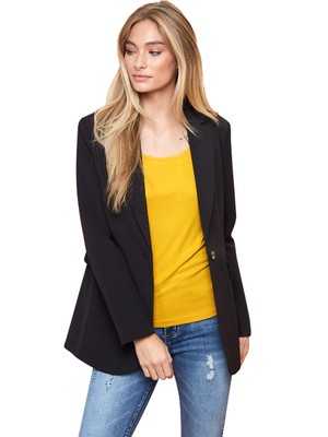 Doe & Rae Fitted Black Fitted Blazer