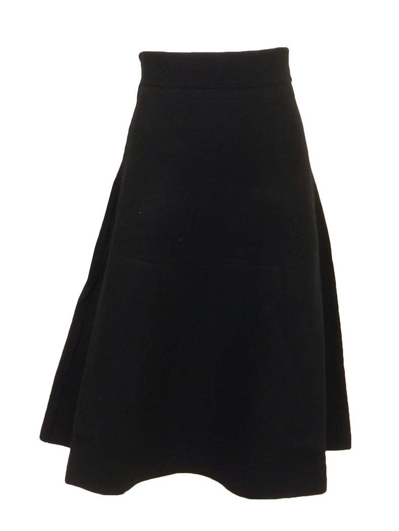 Wear & Flair Knee Length Knit Pleated Skirt With Elastic Waistband