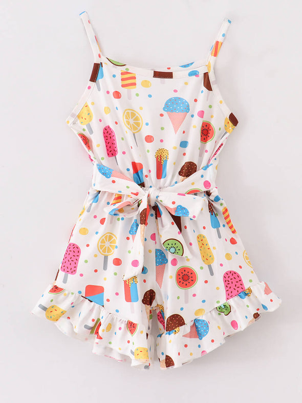 Ice Cream Ruffled Shortie Romper