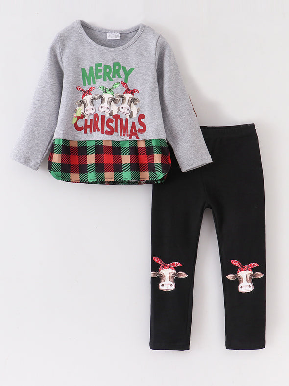 Cow Merry Christmas Legging Set