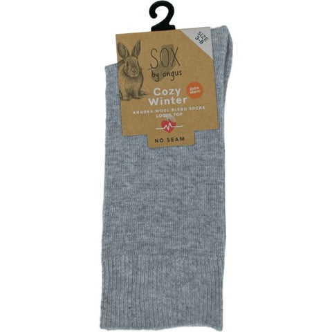 Angora Wool Thermal Socks - Grey