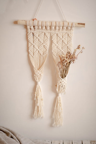 Macrame double plant hanger