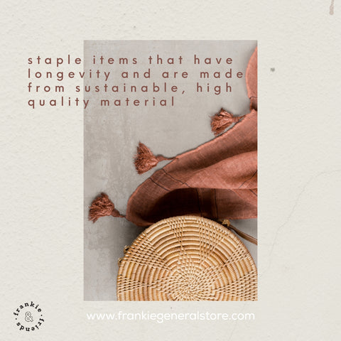 Slow fashion, sustainable goods, slow living, small batch