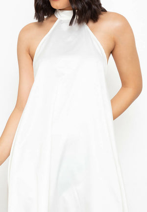 Love of Mine White Halter Swing Dress