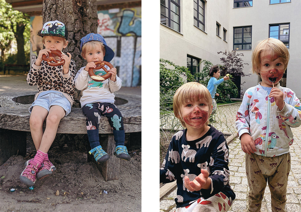 Kids wearing printed and colourful clothes